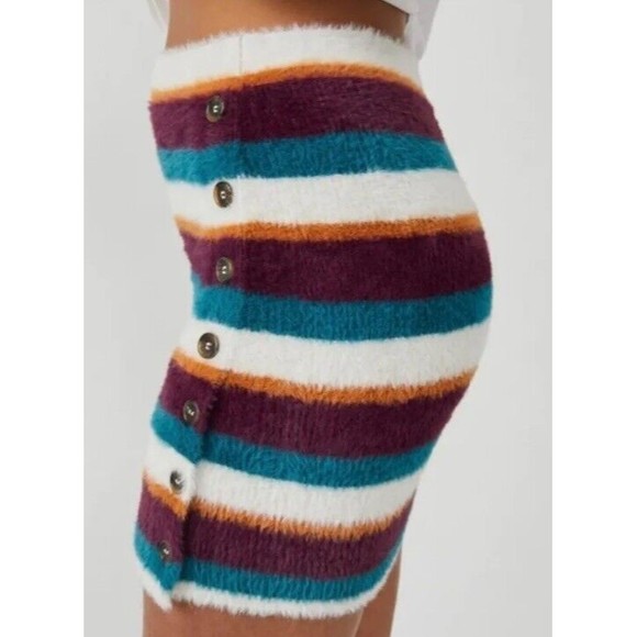 Free People Fig Jam Combo Ciara Fuzzy Sweater Mini Skirt size Medium - Picture 1 of 8